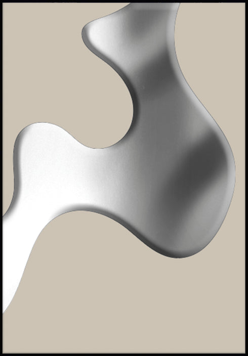 Taupe Swirl Right Silver Poster 50x70cm